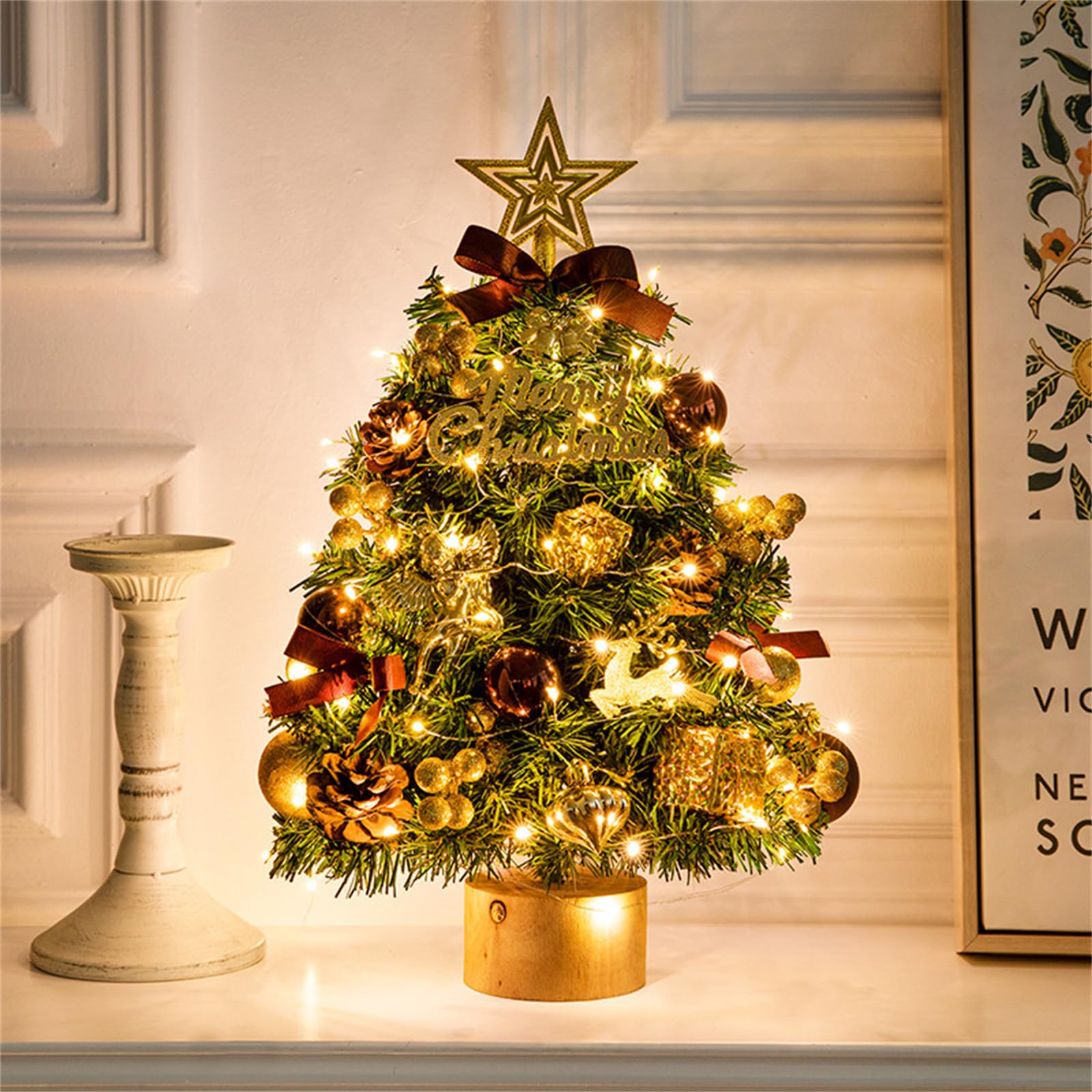 Amazon.co.jp: 23.6インチのクリスマスツリースタートップ#1卓上